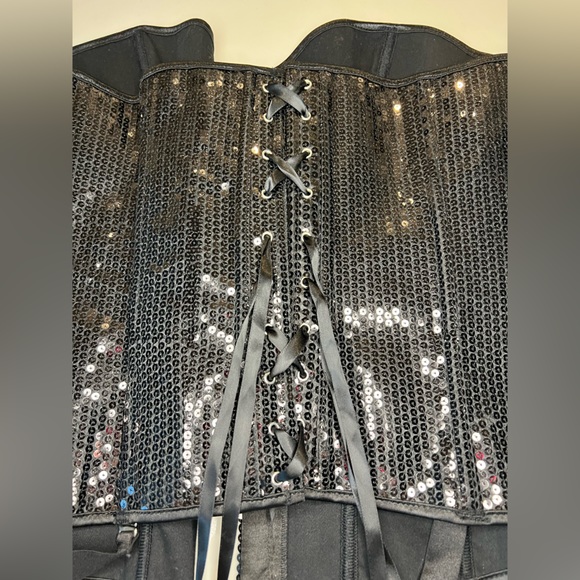 Hips and Curves black sequin corset Sz 18 20 2x - Picture 7 of 10